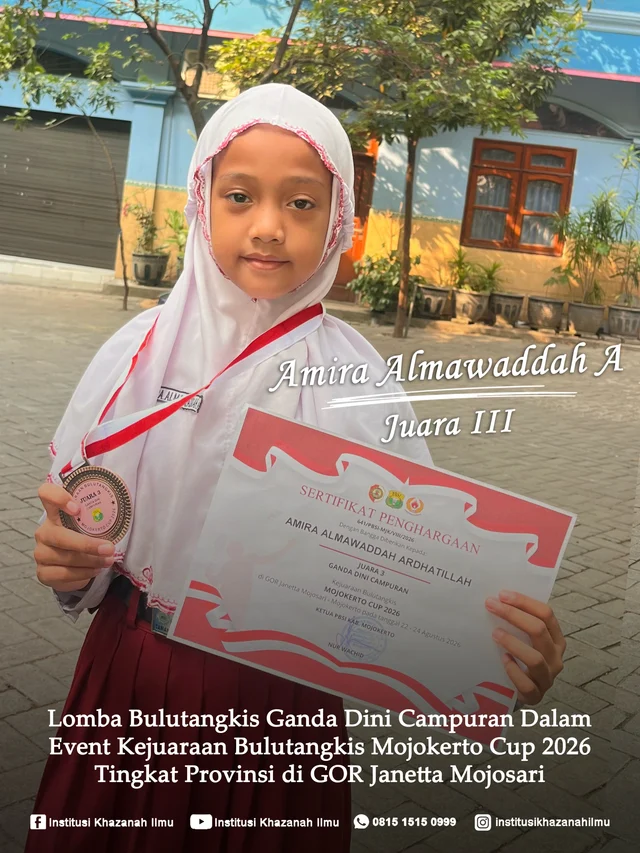 Dokumentasi prestasi Khazanah Ilmu, foto 18. Keterangan prestasi tercantum pada poster.