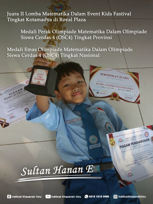 Dokumentasi prestasi Khazanah Ilmu, foto 8. Keterangan prestasi tercantum pada poster.